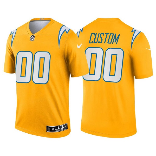Men's Los Angeles Chargers ACTIVE PLAYER Custom Legend Gold Inverted Limited Stitched Jersey